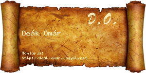 Deák Omár névjegykártya